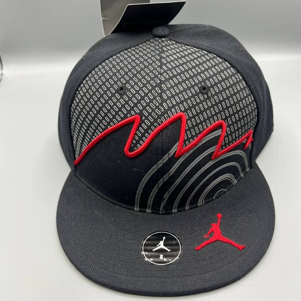 Air Jordan Hat Men 8 Black AF1 Jumpman Fitted Cap New‎